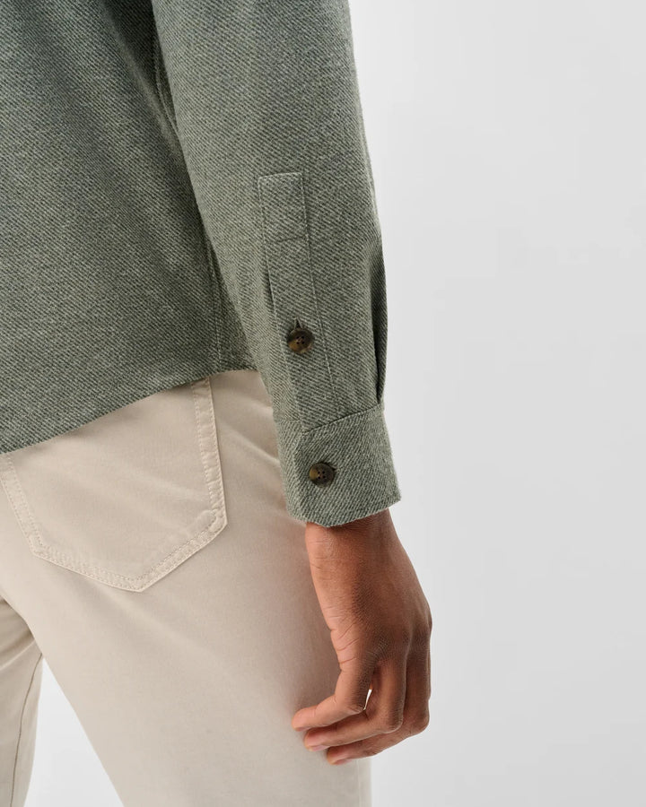 Johnnie-O Lodge Shirt - Sequoia Twill Solid: Forest