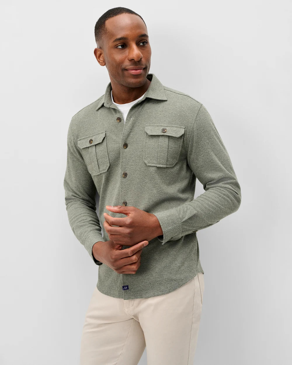 Johnnie-O Lodge Shirt - Sequoia Twill Solid: Forest