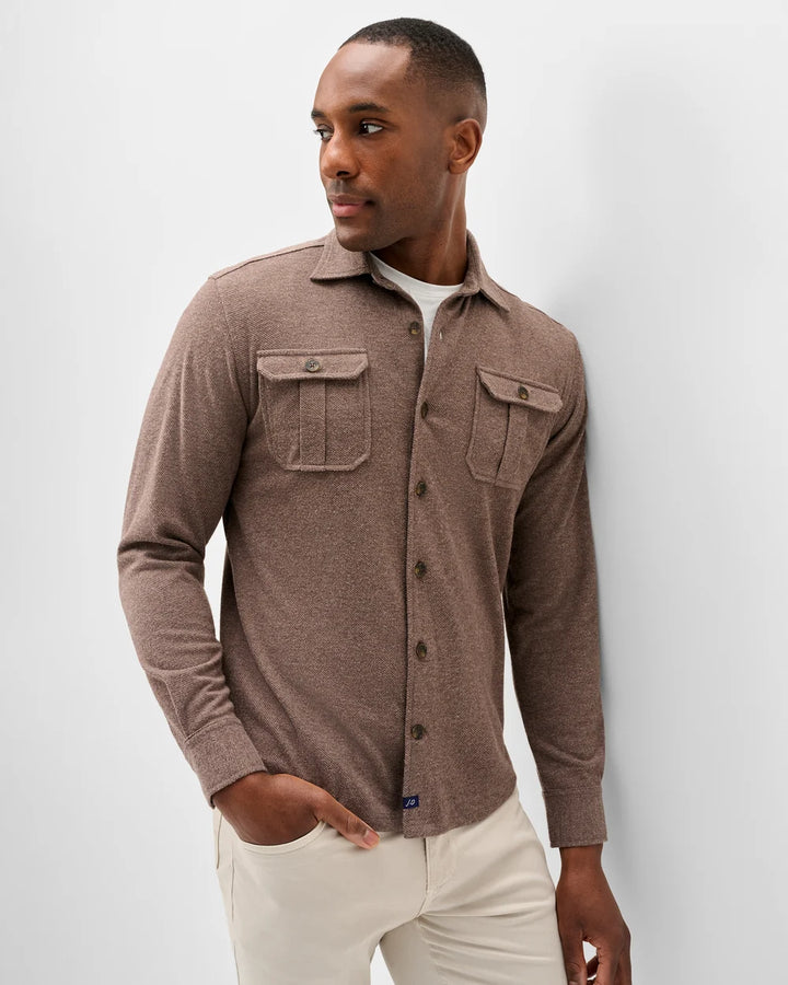 Johnnie-O Lodge Shirt - Sequoia Twill Solid: Havana