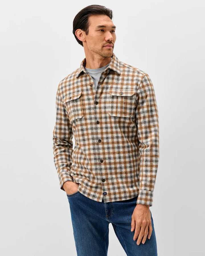 Johnnie-O Lodge Shirt - Cabin Check: Cream