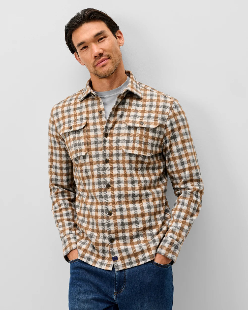 Johnnie-O Lodge Shirt - Cabin Check: Cream