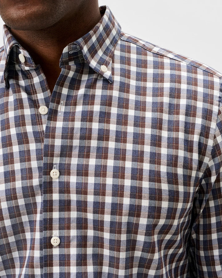 Johnnie-O Natural Performance Button Down Shirt: Oak Bluffs Plaid:Lake