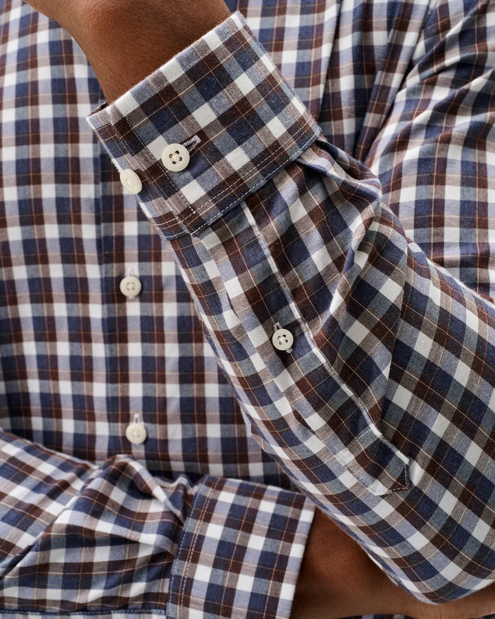 Johnnie-O Natural Performance Button Down Shirt: Oak Bluffs Plaid:Lake