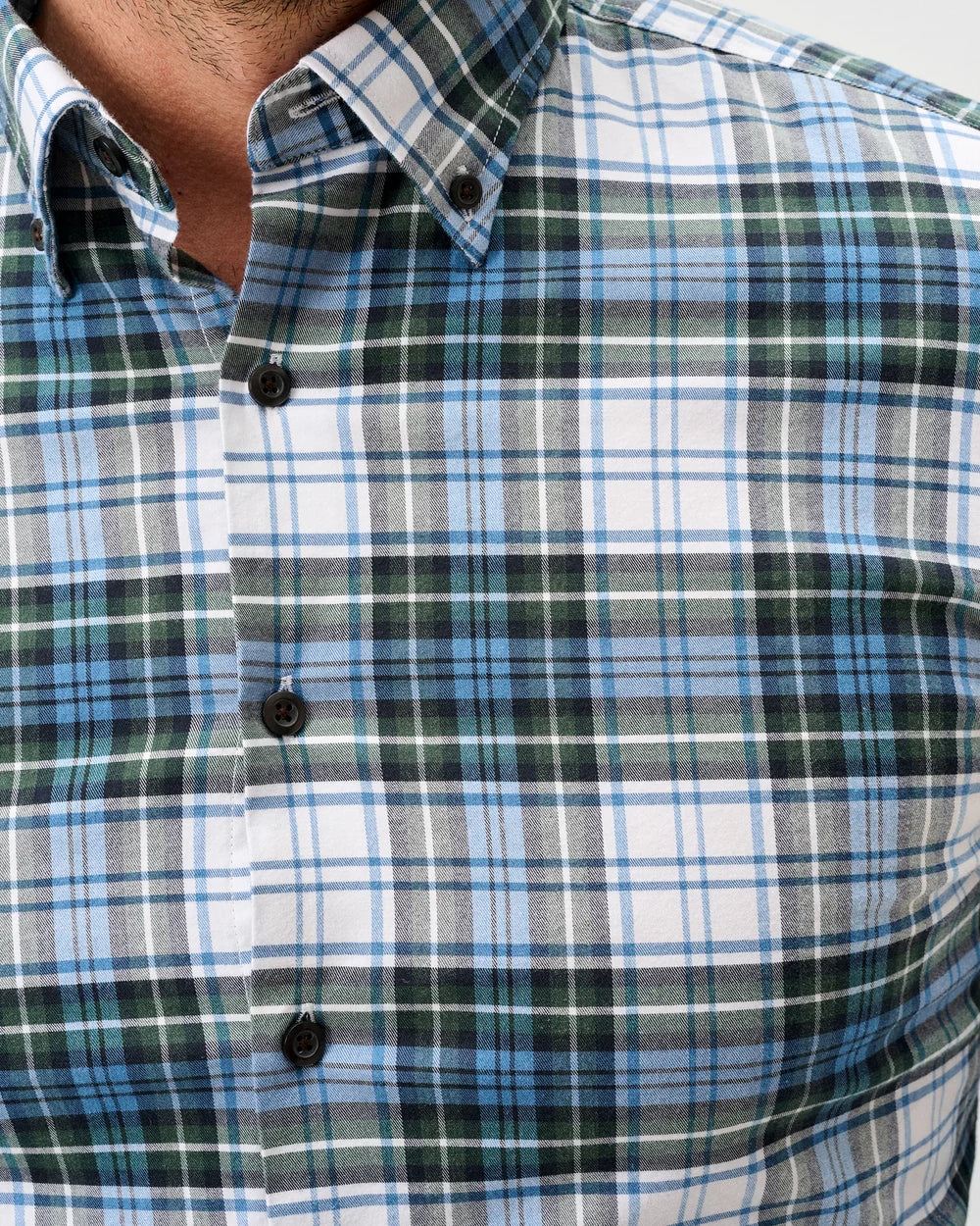 Johnnie-O Performance Flannel Button Down Shirt - Chimney Rock Tartan: Sailor