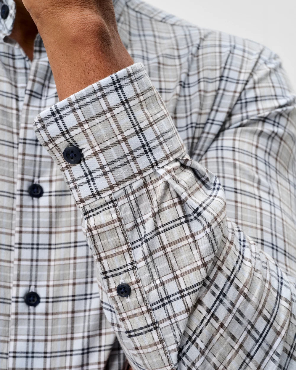 Johnnie-O Performance Flannel Button Down Shirt - Tahoe Plaid: Kona