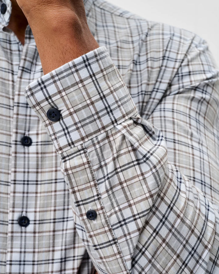 Johnnie-O Performance Flannel Button Down Shirt - Tahoe Plaid: Kona