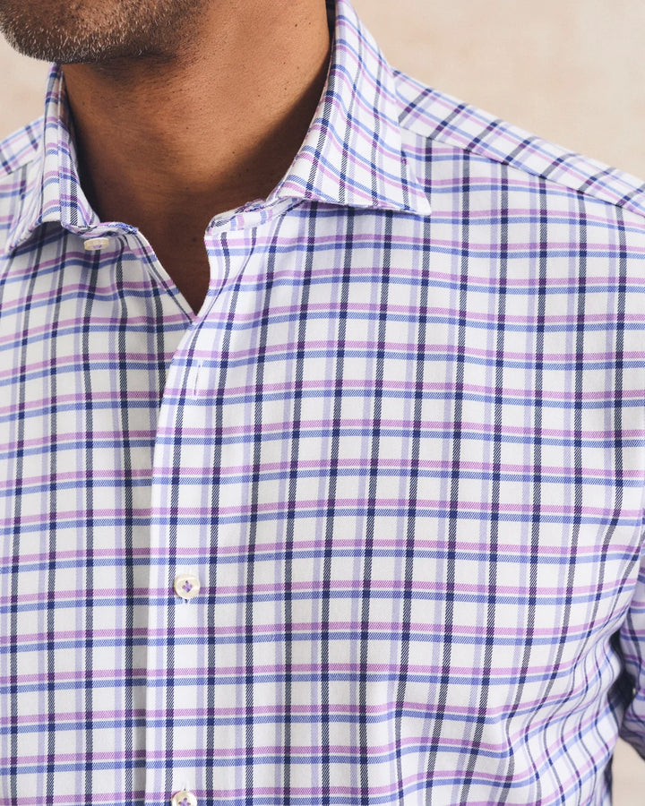 Johnnie-O Top Shelf Stretch Twill Button Down Shirt - Bipane: Violet