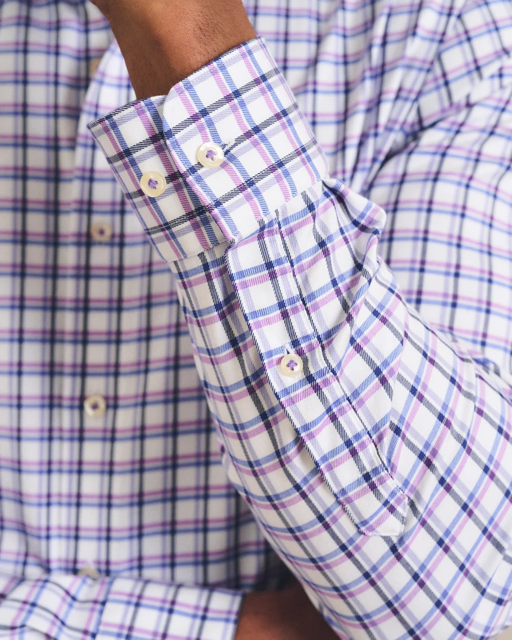Johnnie-O Top Shelf Stretch Twill Button Down Shirt - Bipane: Violet