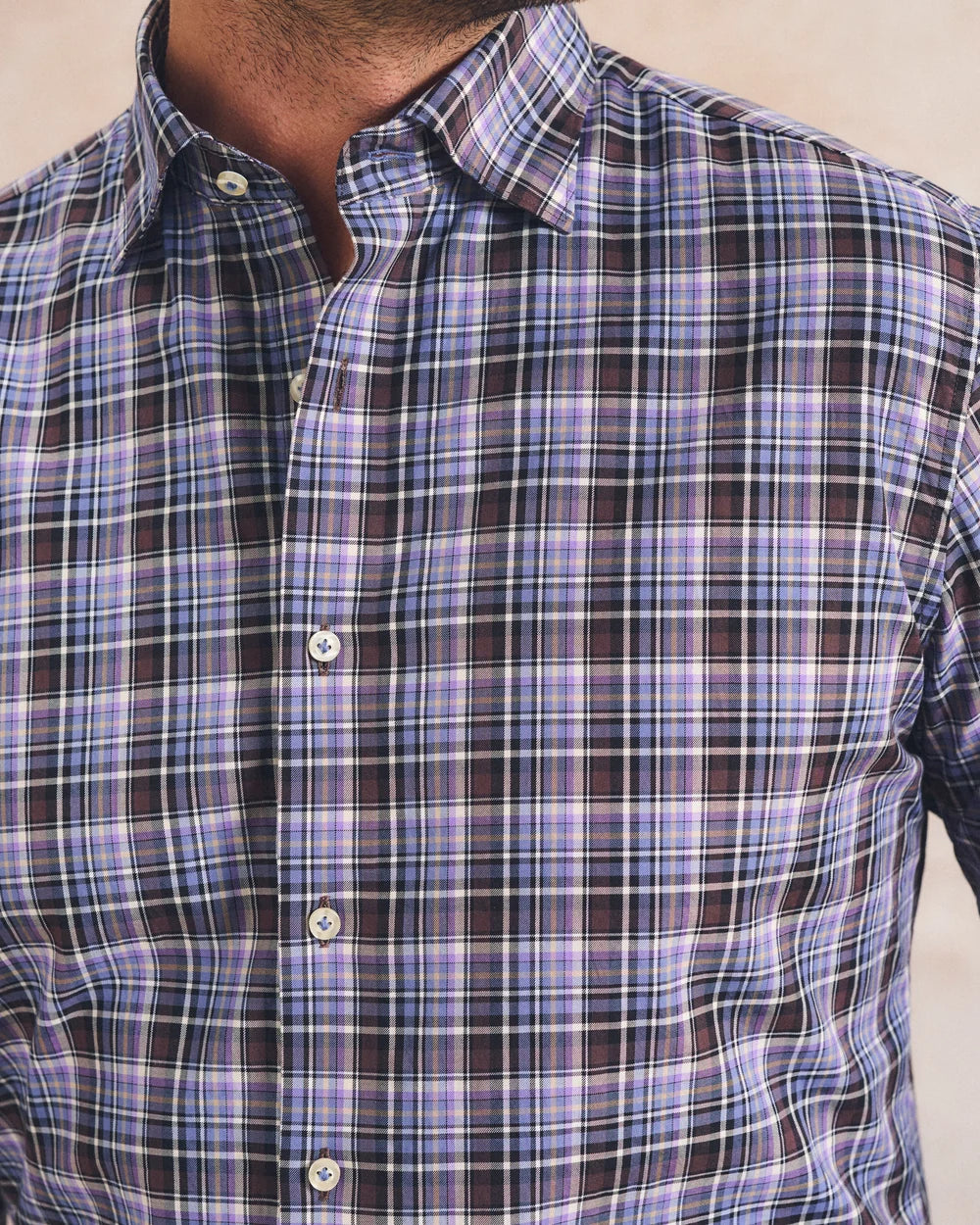 Johnnie-O Top Shelf Cotton Button Down Shirt - Merced Multi Check: Bluestone