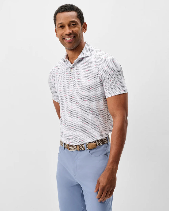 Johnnie-O Performance Featherweight Polo: Lucky 7's: White