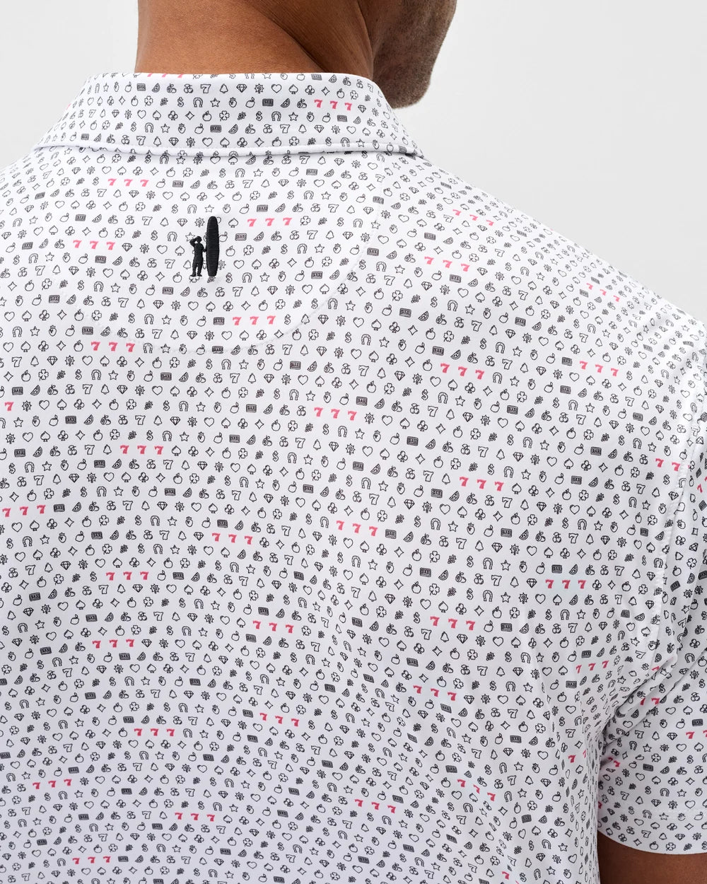 Johnnie-O Performance Featherweight Polo: Lucky 7's: White
