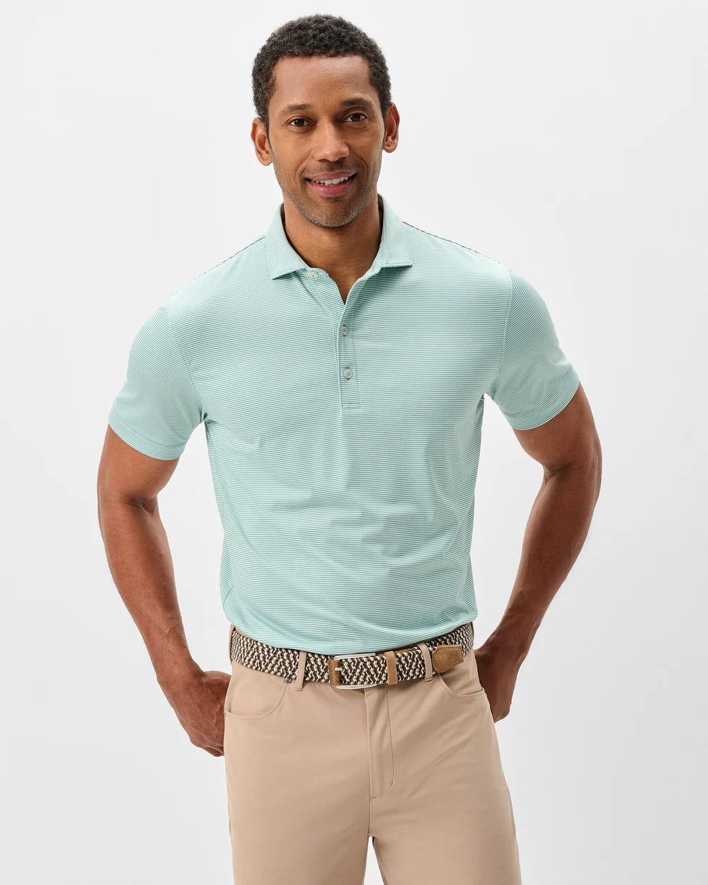 Johnnie-O Performance Jersey Polo - Lyndonn Stripe: Sublime