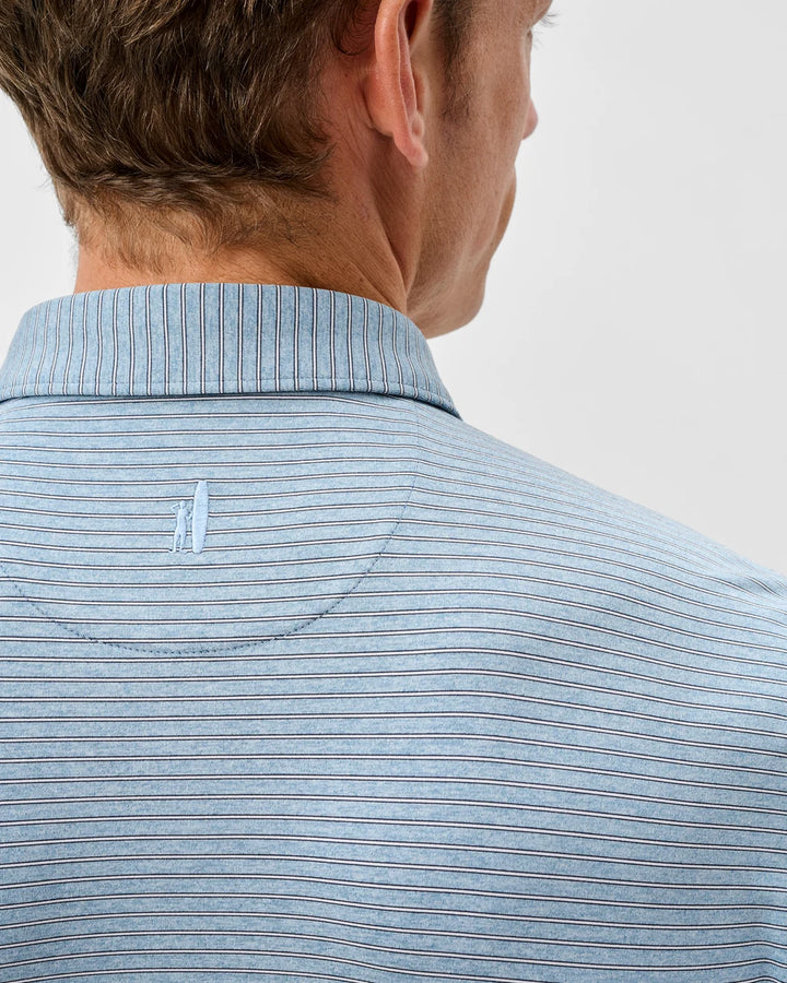 Johnnie-O Performance Jersey Polo - Michael Stripe: Carbon Navy