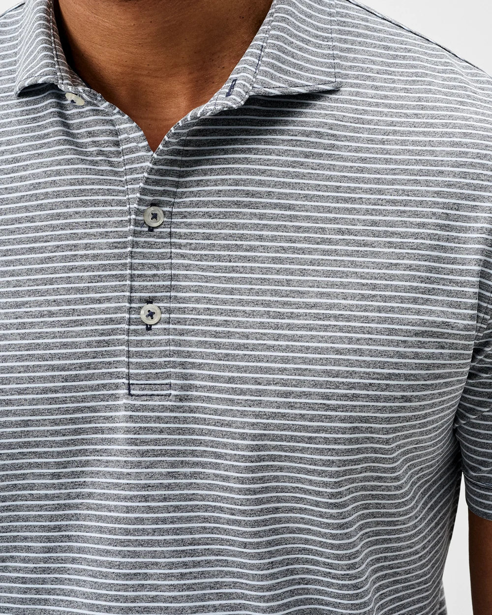 Johnnie-O Performance Jersey Polo - Michael Stripe: Navy Kona