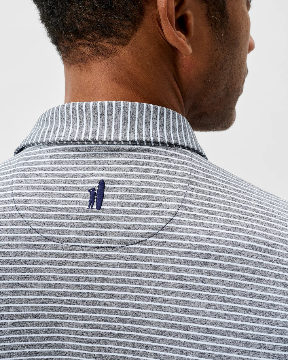 Johnnie-O Performance Jersey Polo - Michael Stripe: Navy Kona