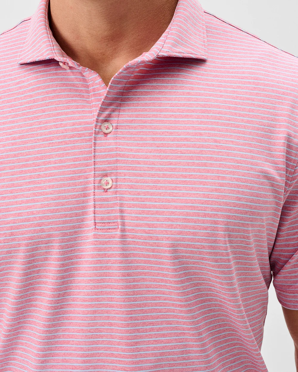 Johnnie-O Performance Jersey Polo - Michael Stripe: Palm Beach