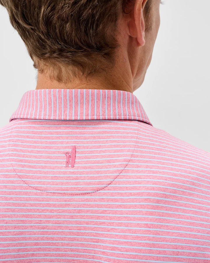 Johnnie-O Performance Jersey Polo - Michael Stripe: Palm Beach