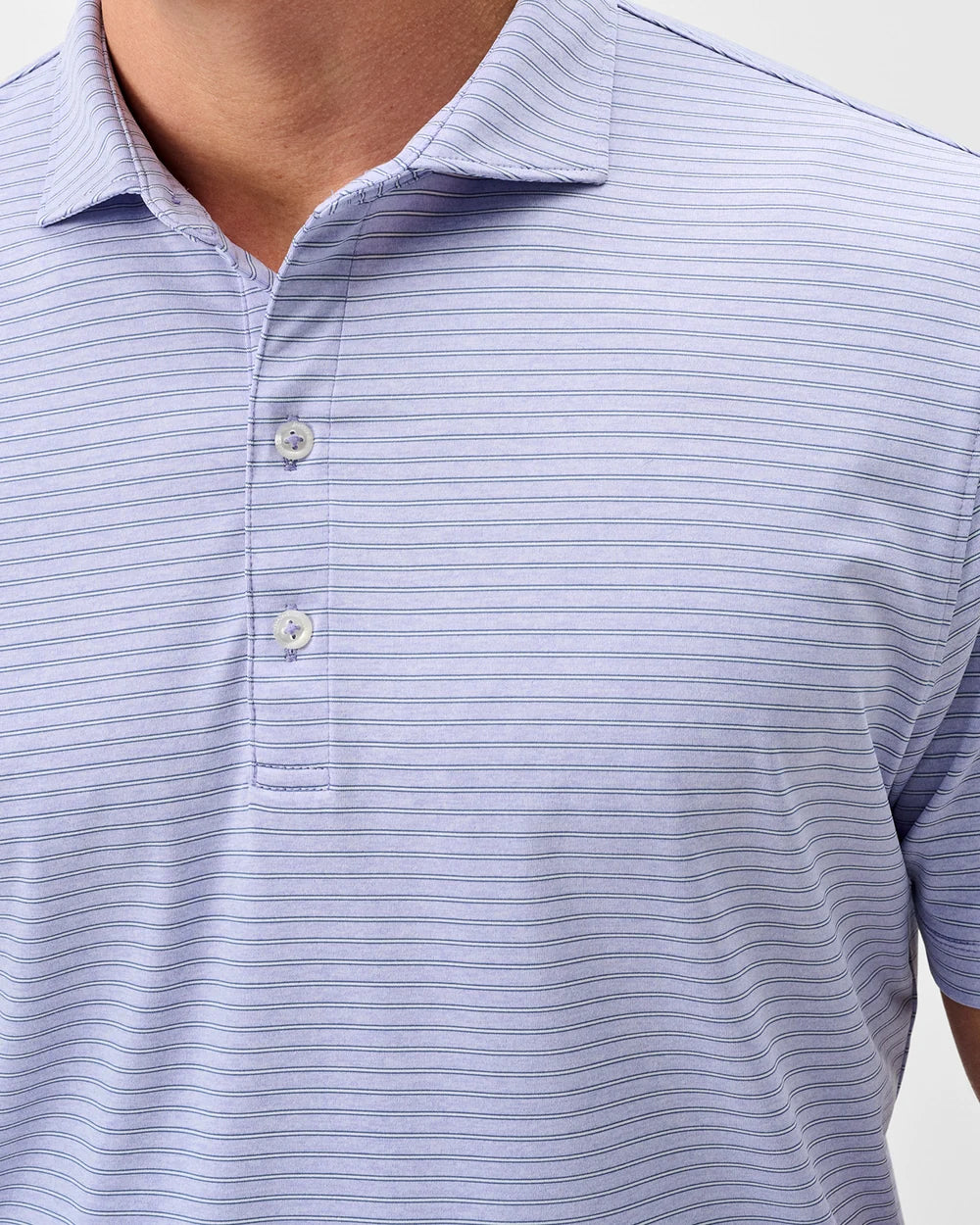 Johnnie-O Performance Jersey Polo - Michael Stripe: Viola