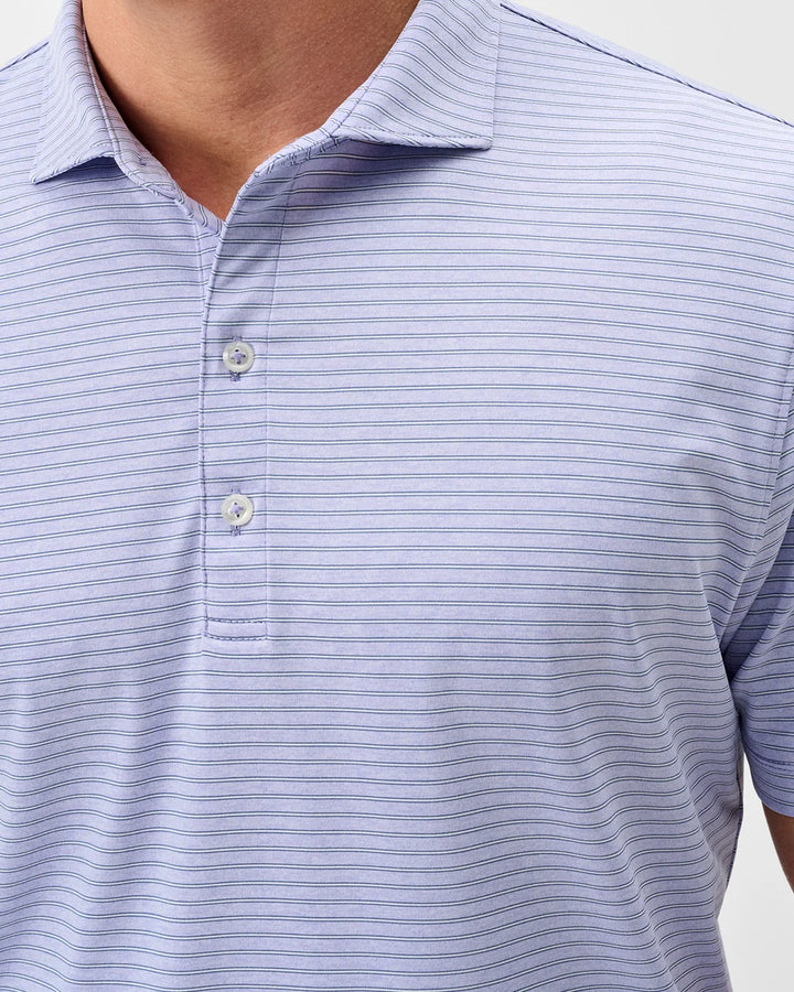 Johnnie-O Performance Jersey Polo - Michael Stripe: Viola