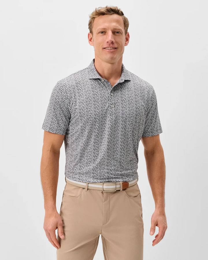 Johnnie-O Performance Featherweight Polo - Petals: Black
