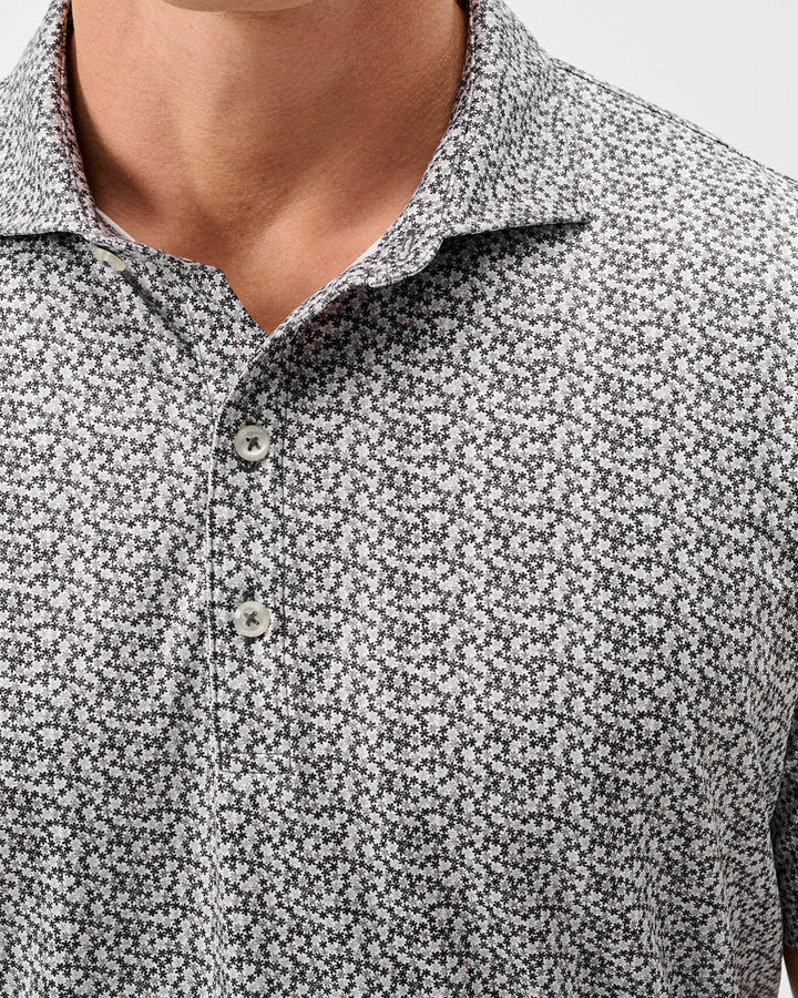 Johnnie-O Performance Featherweight Polo - Petals: Black