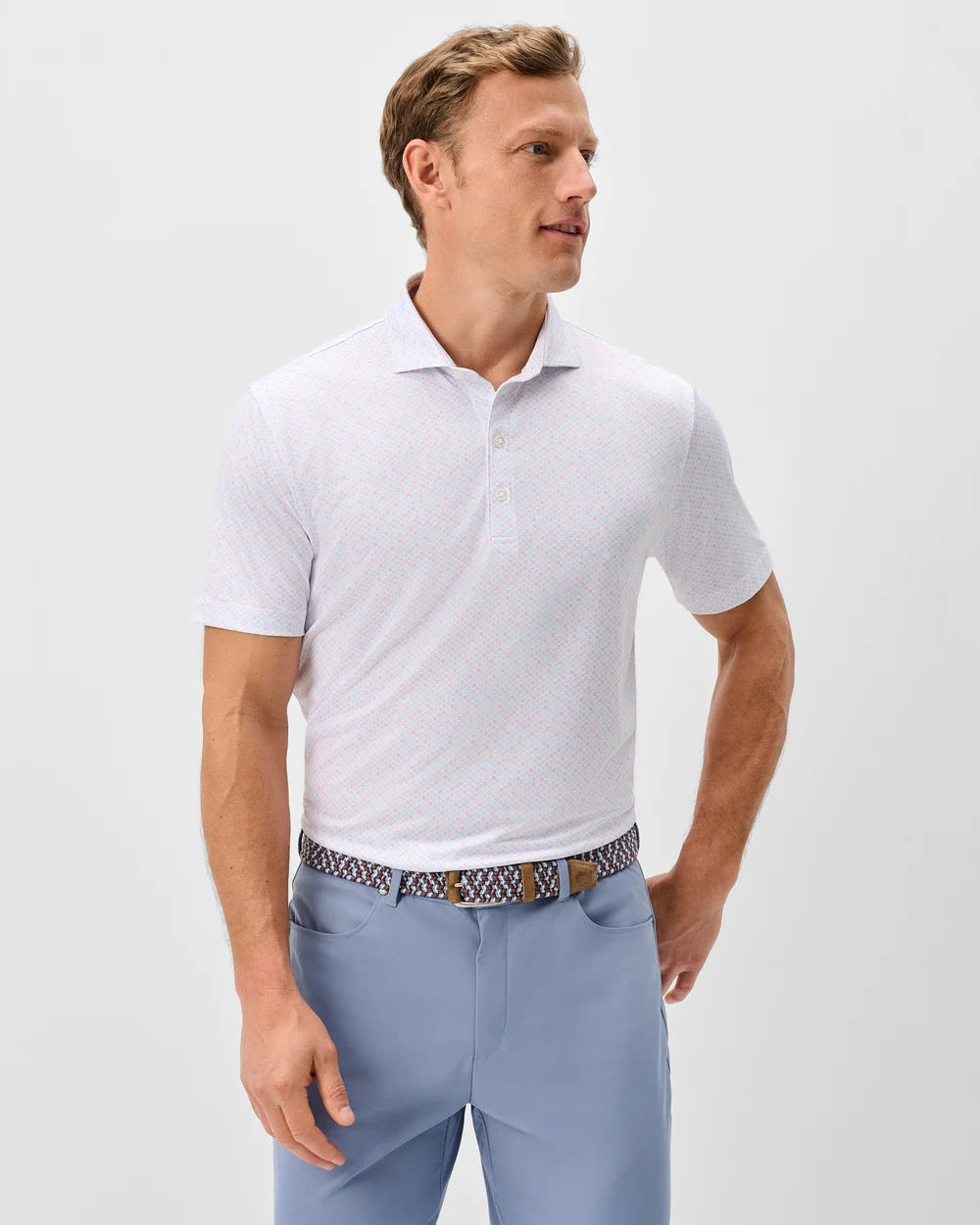 Johnnie-O Performance Jersey Polo: Pip Floral: Kona