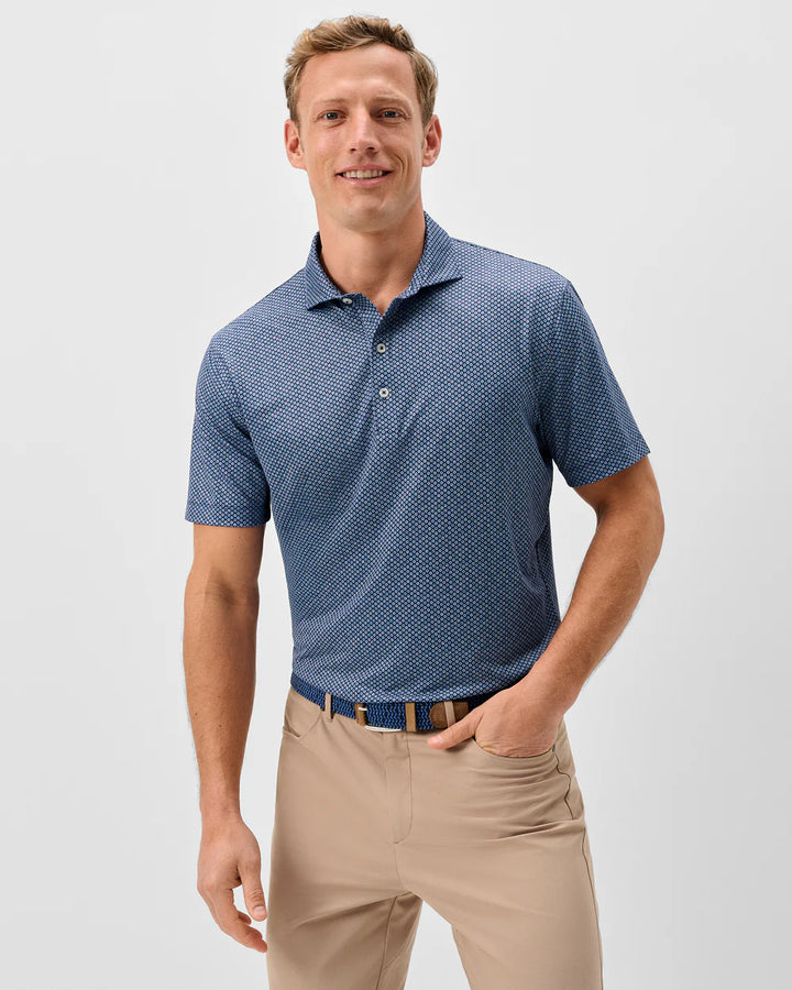 Johnnie-O Performance Jersey Polo - Pip Floral: Navy