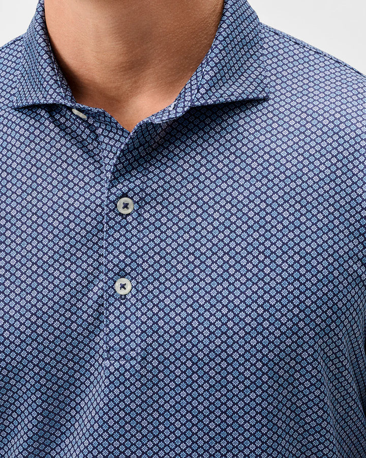 Johnnie-O Performance Jersey Polo - Pip Floral: Navy
