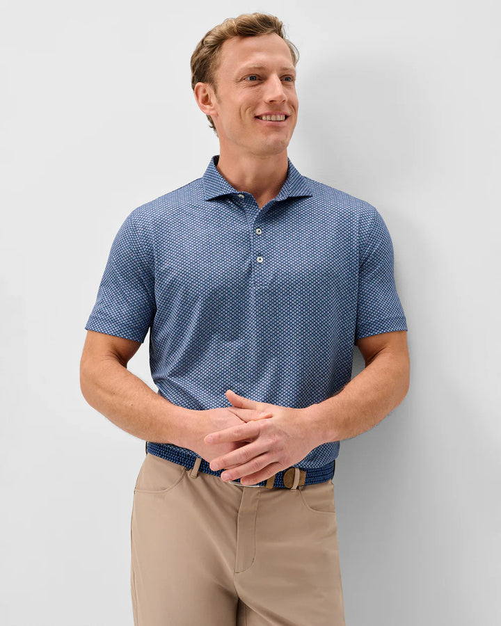 Johnnie-O Performance Jersey Polo - Pip Floral: Navy