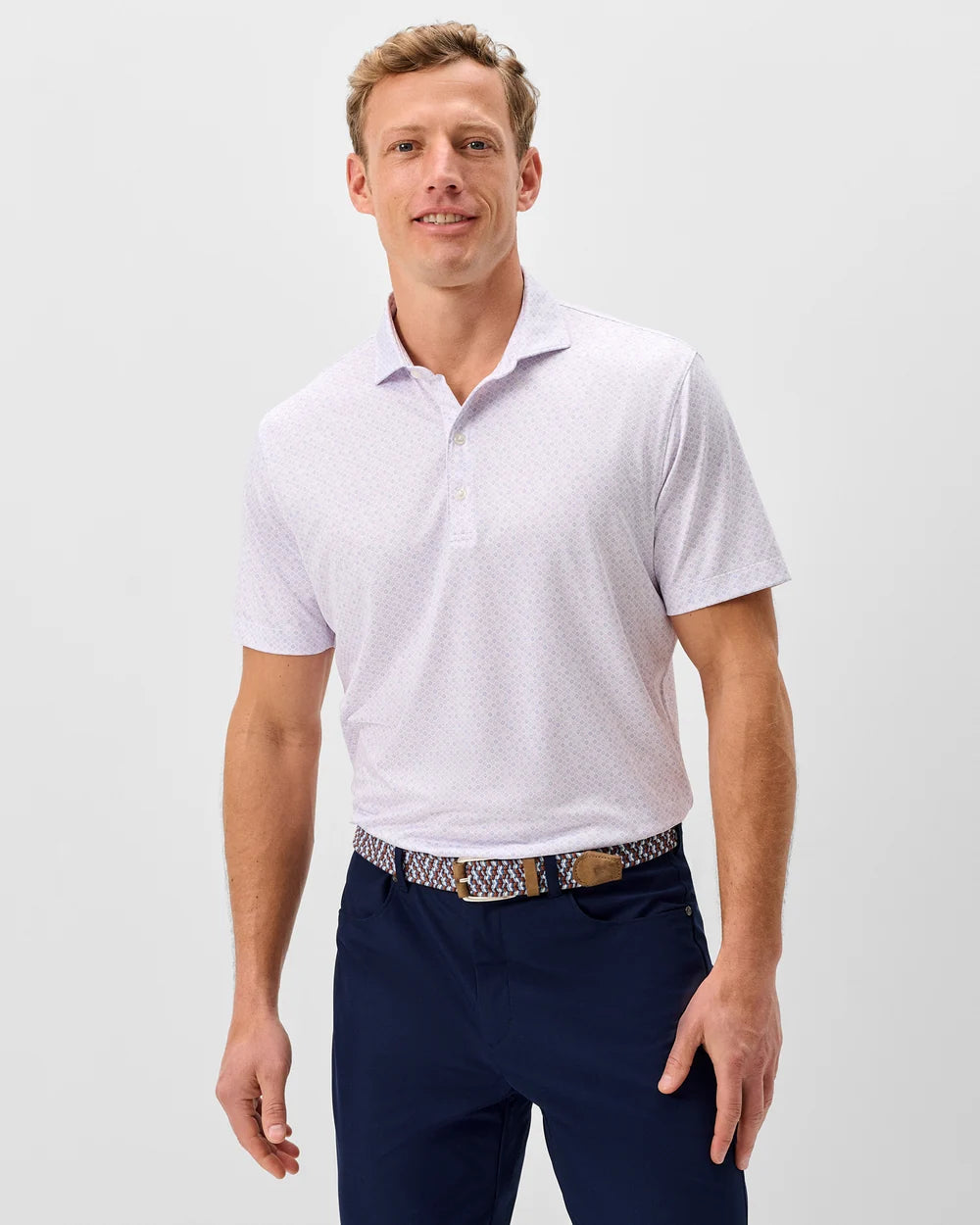 Johnnie-O Performance Jersey Polo - Pip Floral: Viola