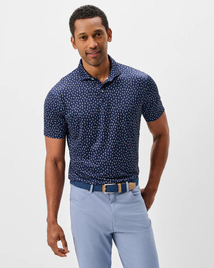 Johnnie-O Performance Jersey Polo - Pop Tails: Navy