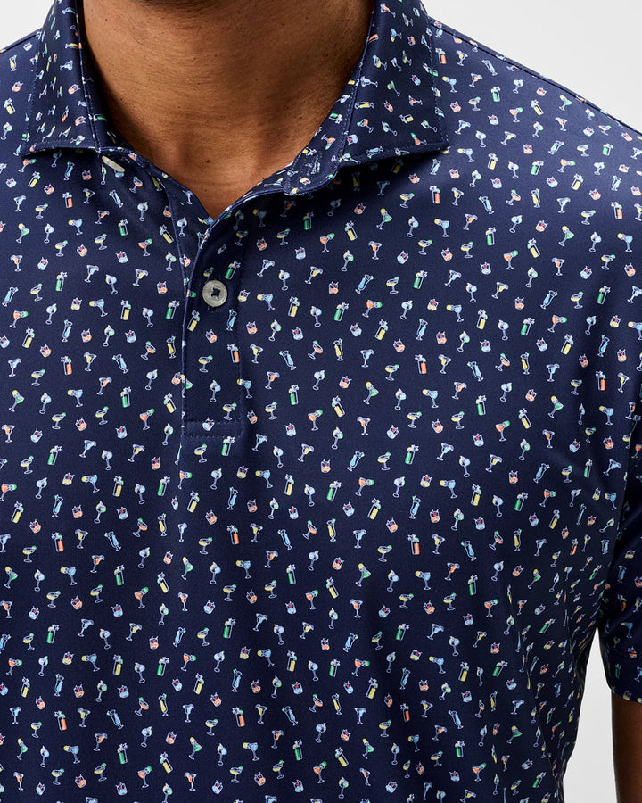 Johnnie-O Performance Jersey Polo - Pop Tails: Navy