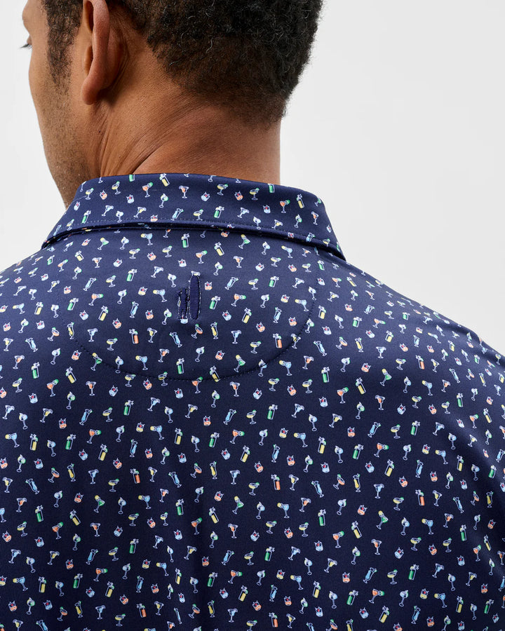 Johnnie-O Performance Jersey Polo - Pop Tails: Navy