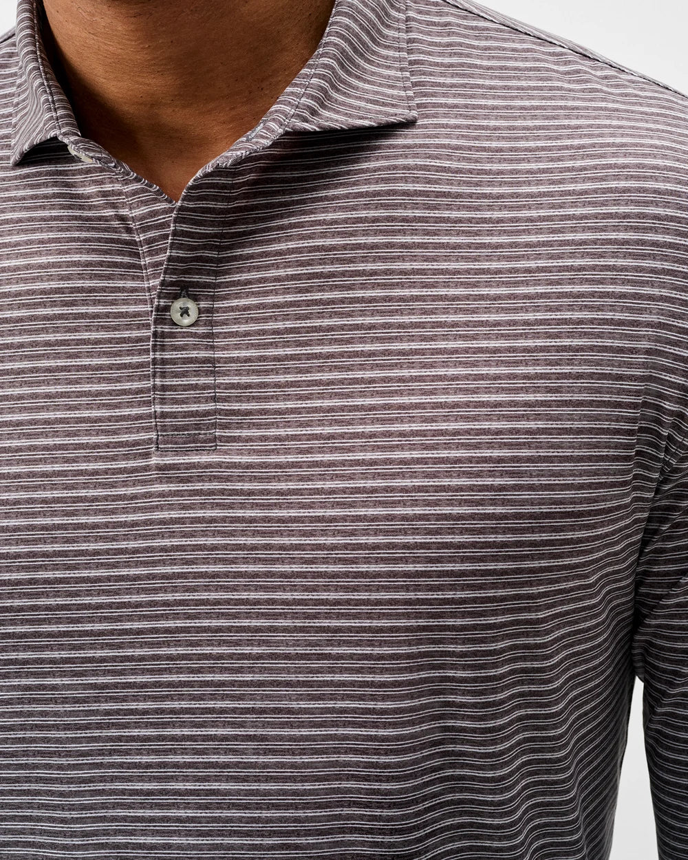 Johnnie-O Performance Featherweight Long Sleeve Polo - Track Stripe: Black