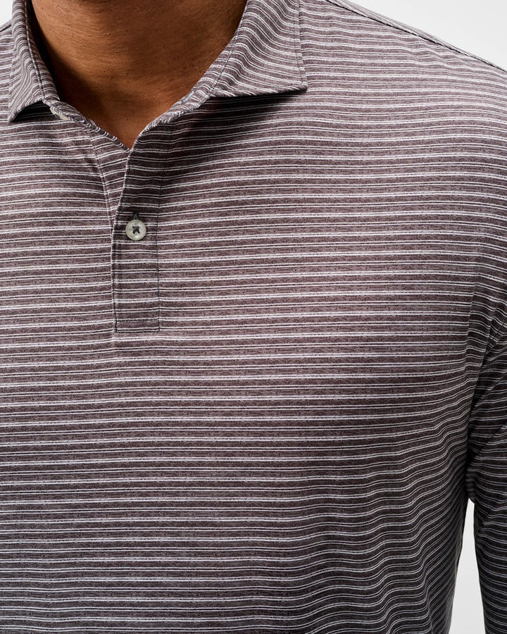 Johnnie-O Performance Featherweight Long Sleeve Polo - Track Stripe: Black