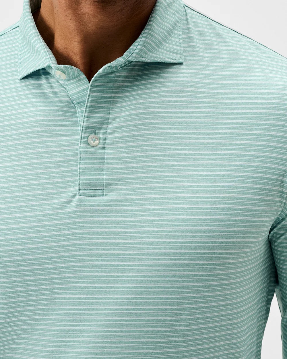 Johnnie-O Performance Featherweight Long Sleeve Polo: Track Stripe: Sublime