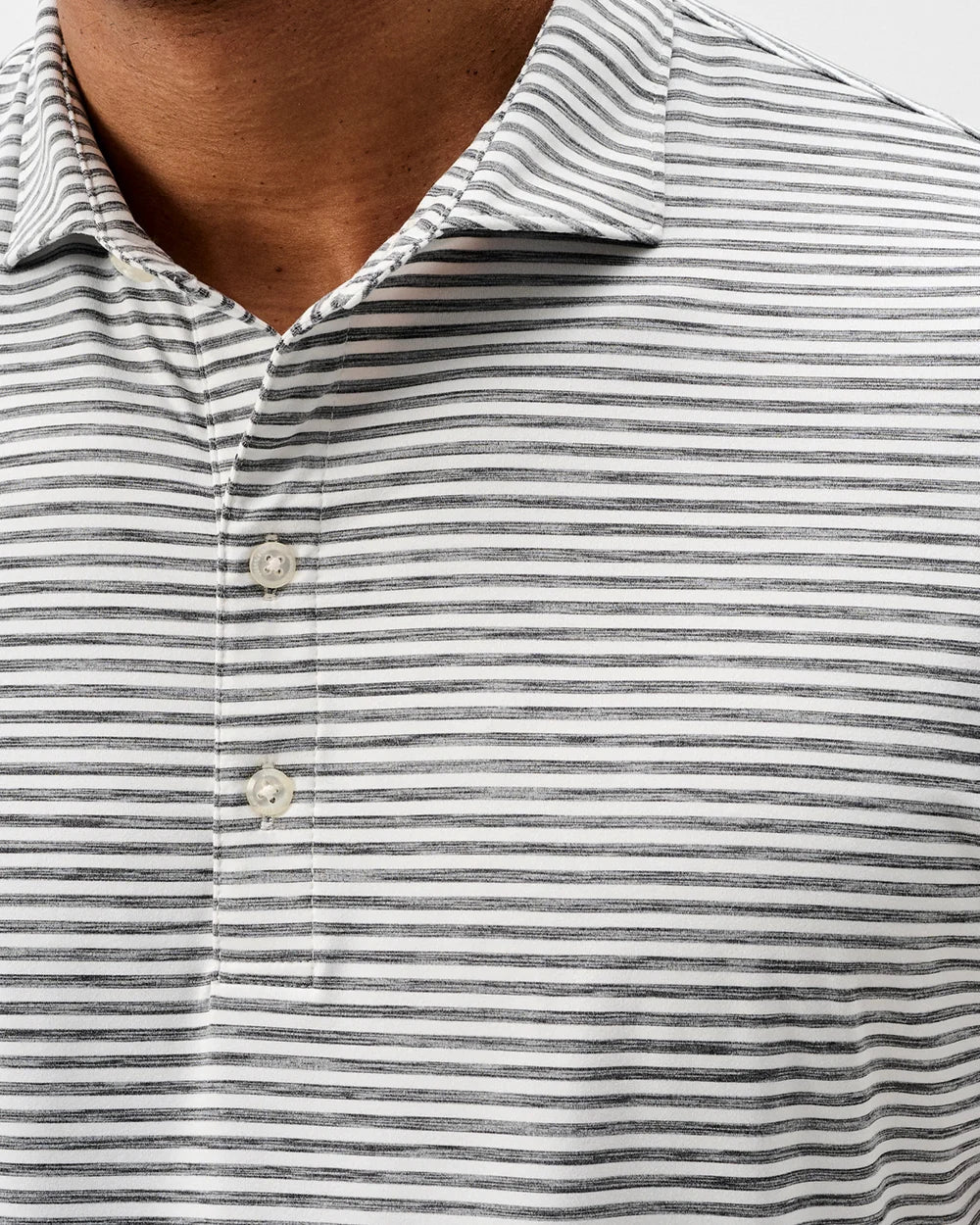 Johnnie-O Seymour Striped Polo: Black