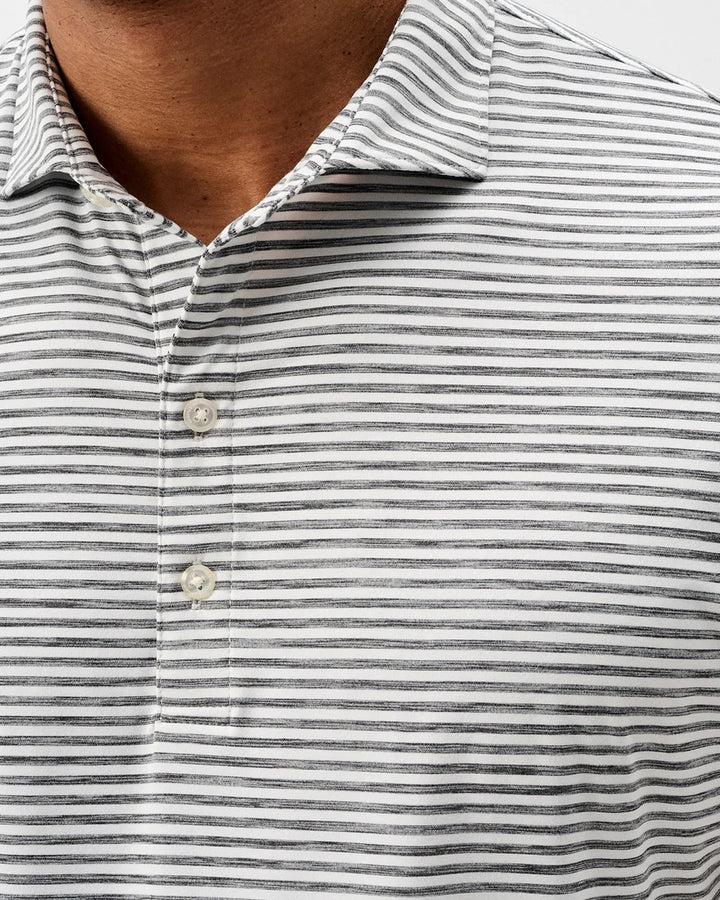 Johnnie-O Seymour Striped Polo: Black