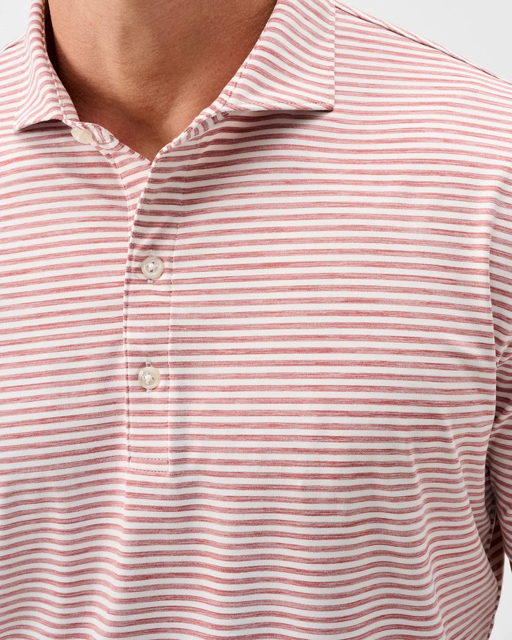 Johnnie-O Seymour Striped Polo: Racing Red