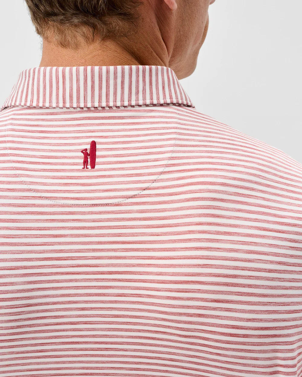 Johnnie-O Seymour Striped Polo: Racing Red