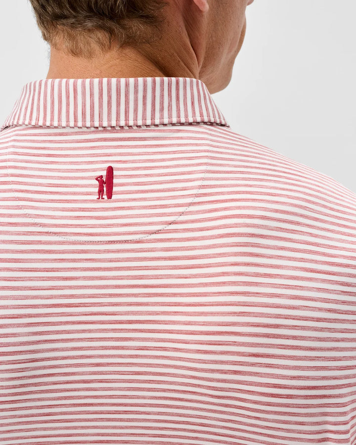 Johnnie-O Seymour Striped Polo: Racing Red