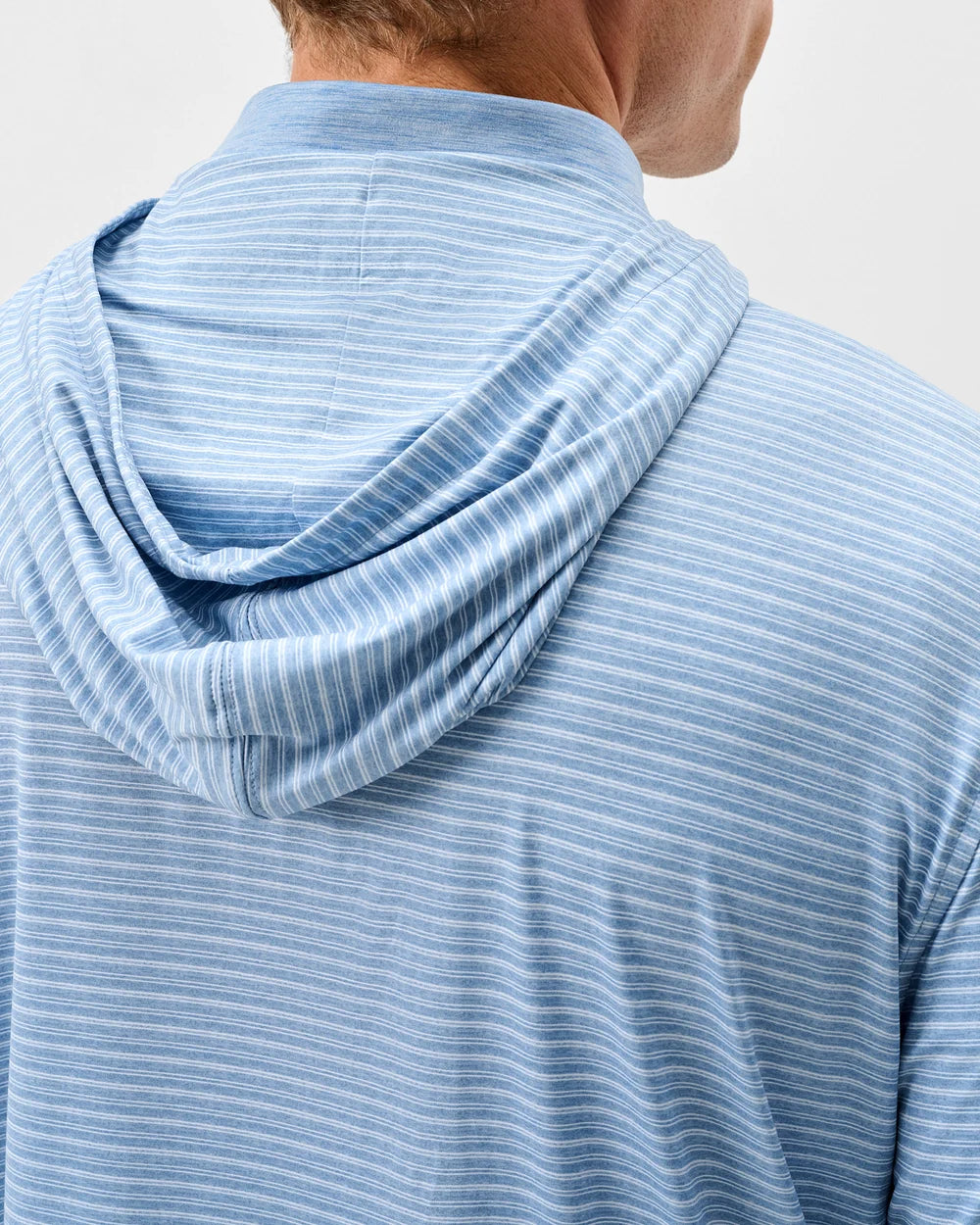 Johnnie-O Talon Featherweight Performance Stripe Hoodie: Carbon Fiber