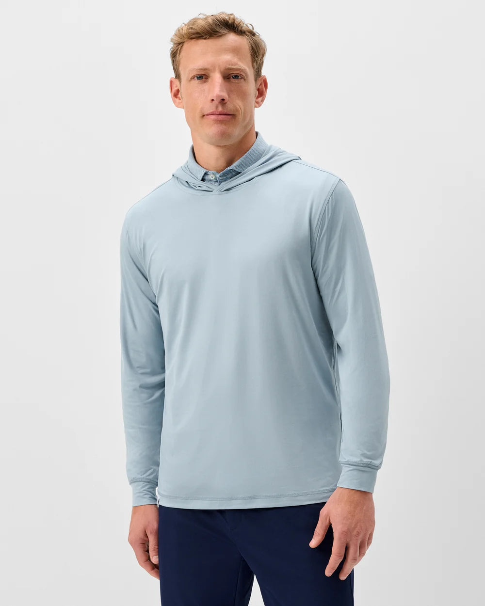 Johnnie-O Talon Featherweight Performance Hoodie: Dusty Blue
