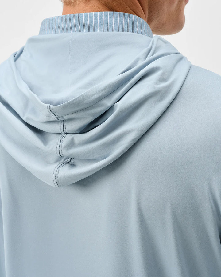 Johnnie-O Talon Featherweight Performance Hoodie: Dusty Blue