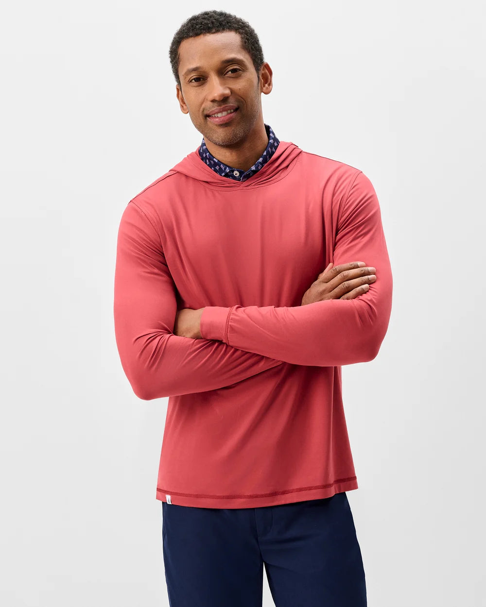 Johnnie-O Talon Featherweight Performance Hoodie: Racing Red