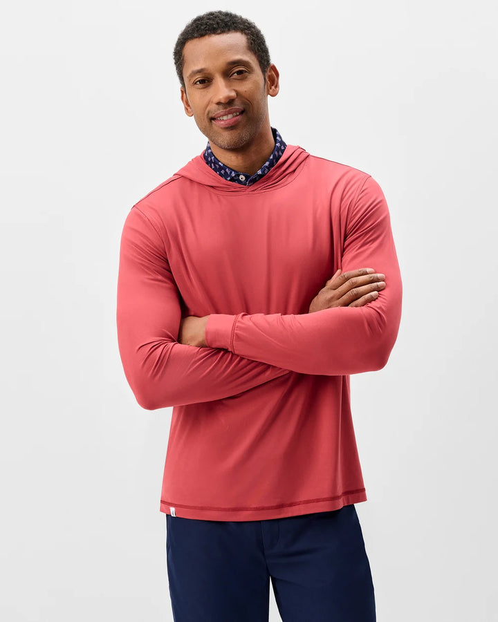Johnnie-O Talon Featherweight Performance Hoodie: Racing Red