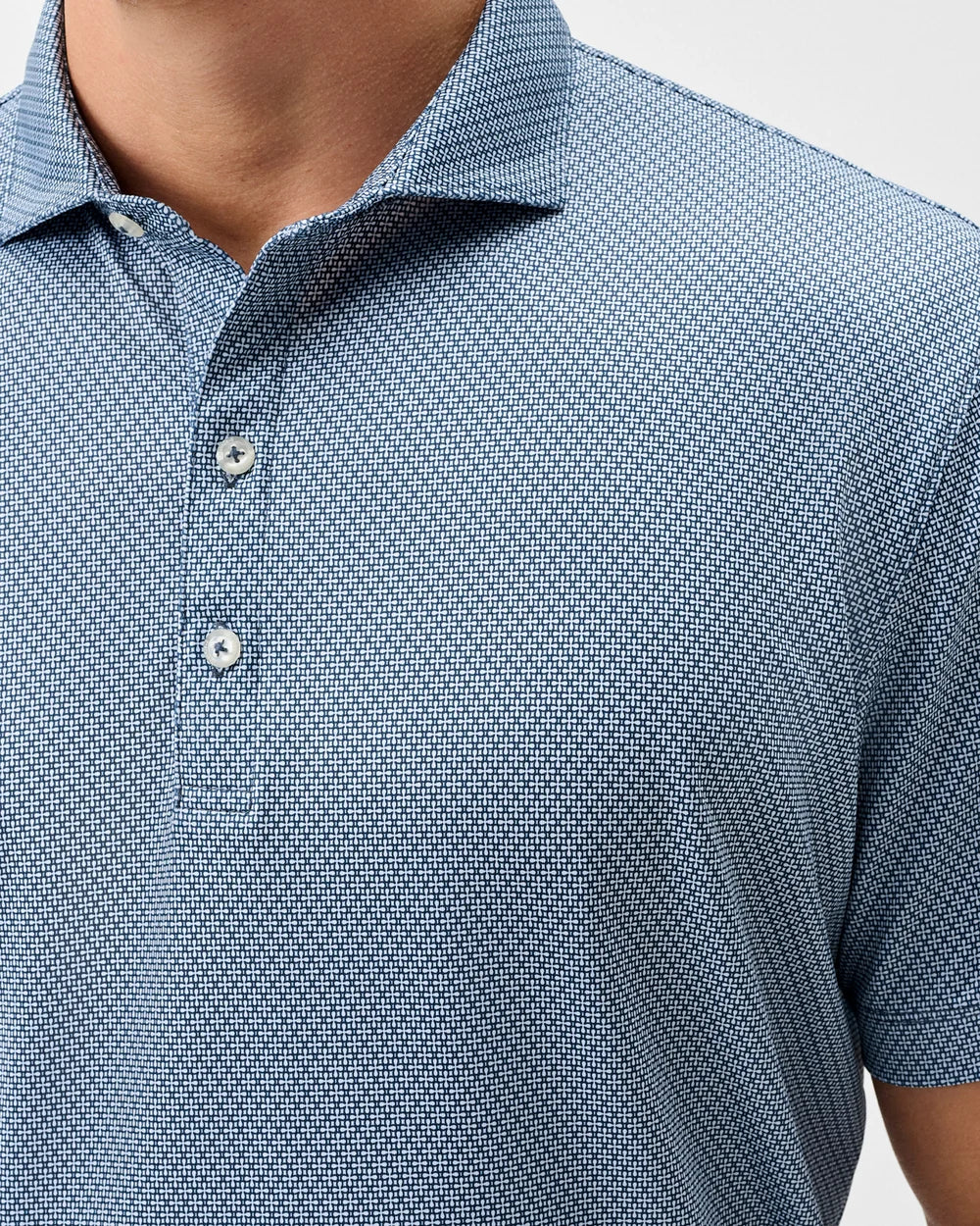 Johnnie-O Performance Jersey Polo: Tile Neat: Black