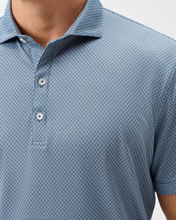 Johnnie-O Performance Jersey Polo: Tile Neat: Black