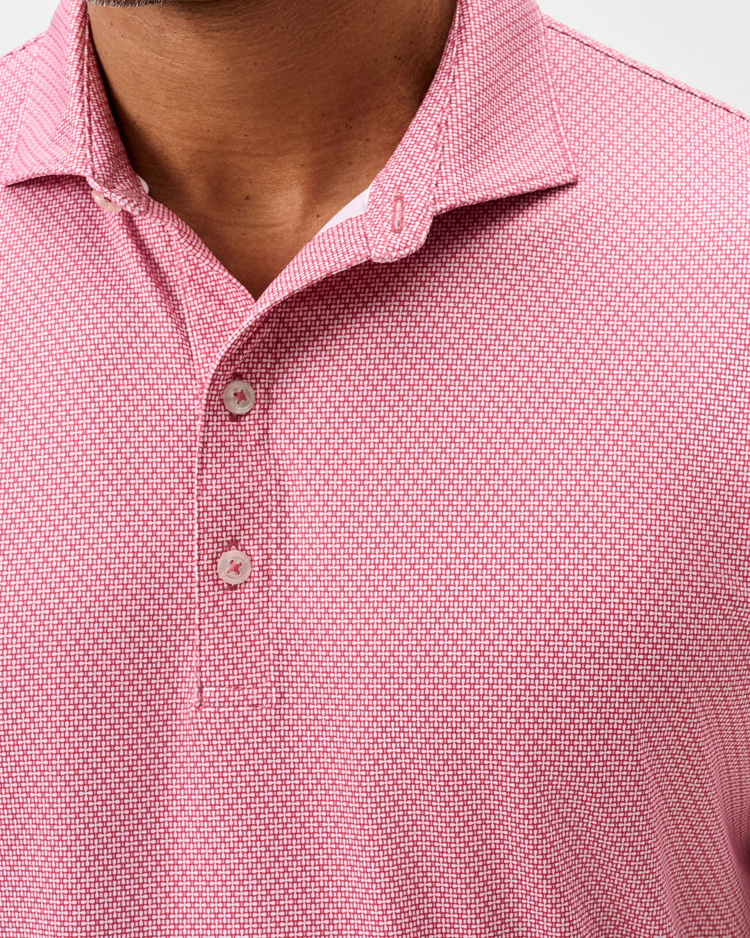 Johnnie-O Performance Jersey Polo: Tile Neat: Racing Red