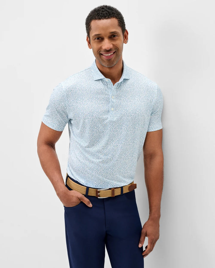 Johnnie-O Performance Jersey Polo: Watercolors: Carbon Fiber
